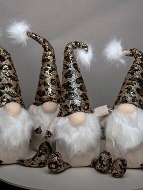Sparkly Leopard Gnomes